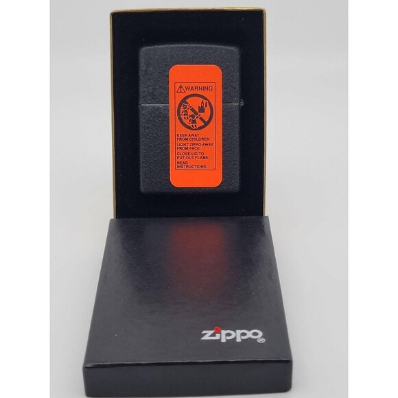 1994 Zippo Camel Herd Black Crackle Brass Raised Emblem Sealed - Picture 4 of 4